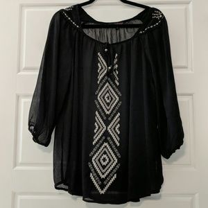 Tribal Aztec Chiffon Top